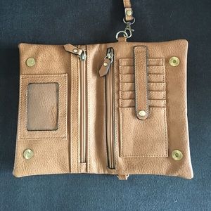 Joy Susan "New Kate" Clutch Wristlet Camel Wallet